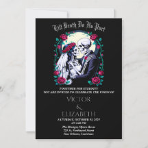 Moonlit Gothic Till Death Skeleton Rose Wedding