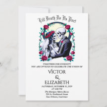 Moonlit Gothic Till Death Skeleton Rose Wedding