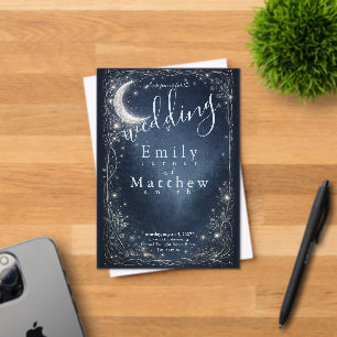 Moonlit Grove Celestial Woodland Wedding Acrylic Invitations