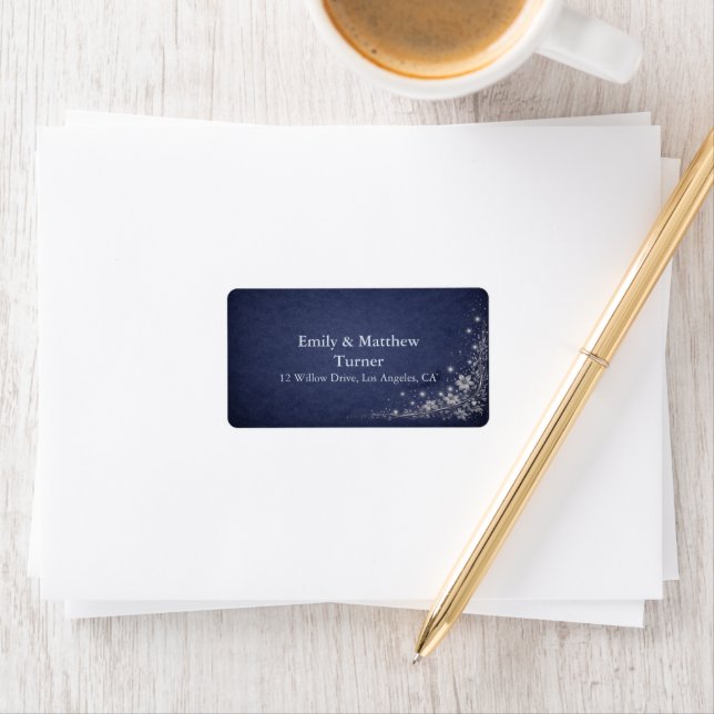 Moonlit Grove Celestial Woodland Wedding Envelope Label (Insitu)