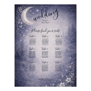 Moonlit Grove Celestial Woodland Wedding Poster
