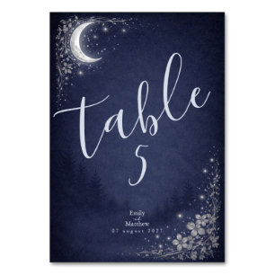 Moonlit Grove Celestial Woodland Wedding Table Number