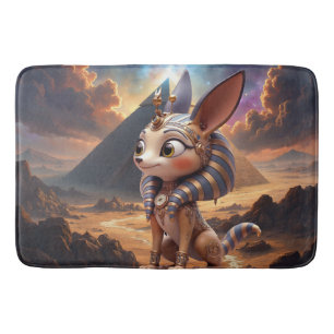 Moonlit Guardian of the Ancient Sands. Bath Mat