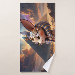 Moonlit Guardian of the Ancient Sands. Bath Towel Set