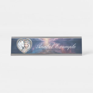 Moonlit Guardian of the Eternal Heart. Desk Name Plate