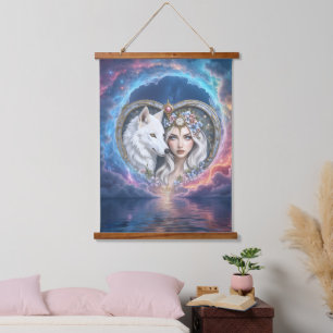 Moonlit Guardian of the Eternal Heart.  Hanging Tapestry