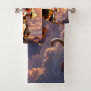 Moonlit Guardian of the Eternal Sands. Bath Towel Set