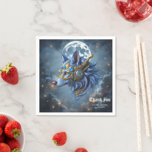 Moonlit Guardian of the Sapphire Veil.  Napkin