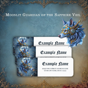 Moonlit Guardian of the Sapphire Veil. Return Address Label