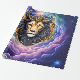 Moonlit Guardians – Cosmic lion. Wrapping Paper