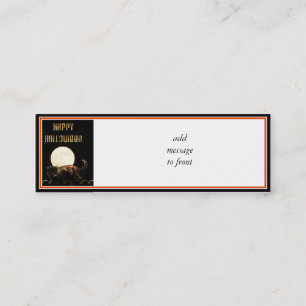 Moonlit Halloween Cat Mini Business Card