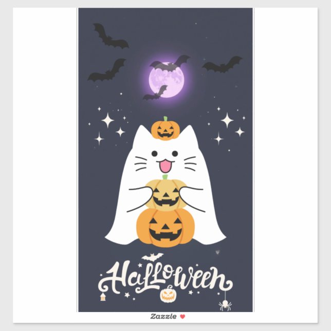 Moonlit Halloween Cat – Spooky & Sweet Night (Sheet)