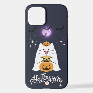 Moonlit Halloween Cat – Spooky & Sweet Night iPhone 12 Case