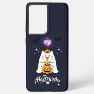 Moonlit Halloween Cat – Spooky & Sweet Night Samsung Galaxy Case