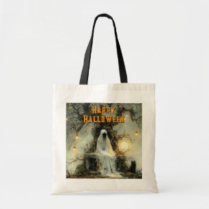 Moonlit Haunt – A Ghostly Welcome for Halloween Tote Bag