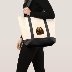 Moonlit Haunted Graveyard Gothic Halloween Cemeter Tote Bag