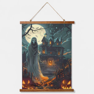 Moonlit Haunting – Ghost of the Haunted Manor Hanging Tapestry