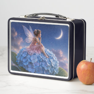 Moonlit Hydrangea Fairy Metal Lunch Box