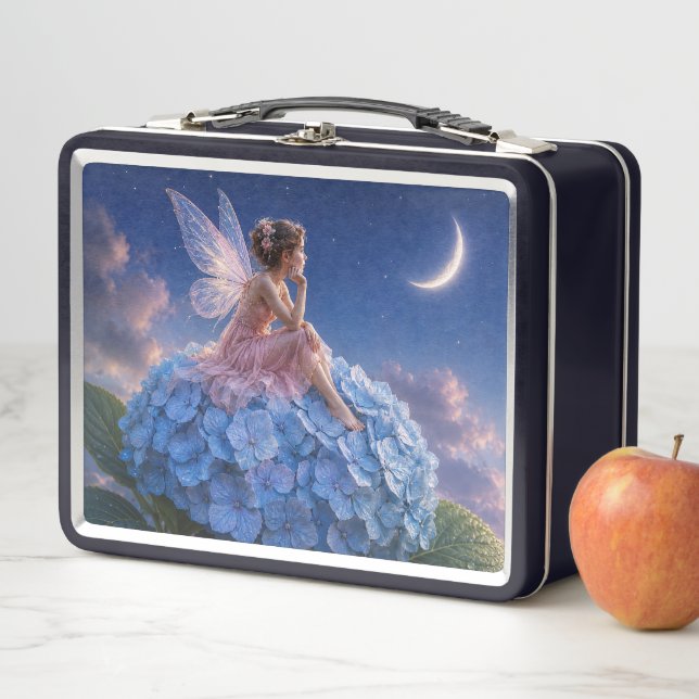 Moonlit Hydrangea Fairy Metal Lunch Box (In Situ)