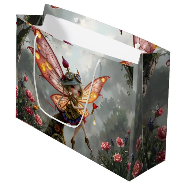 Moonlit Keeper of Clockwork Light. Large Gift Bag (Front Angled)