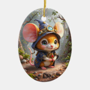 Moonlit Keeper of Tiny Wonders. Ceramic Ornament