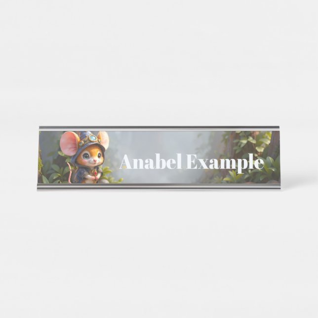 Moonlit Keeper of Tiny Wonders.  Desk Name Plate (Front)
