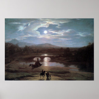 Moonlit Landscape Poster