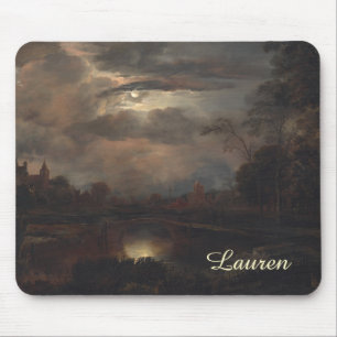 Moonlit Landscape with Bridge by van der Neer: Mouse Pad