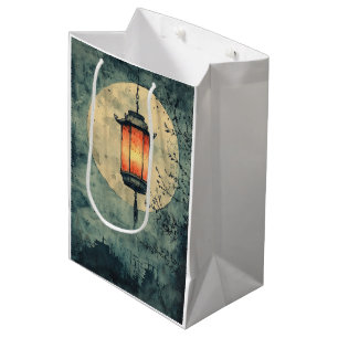 Moonlit Lantern Sumi-E Watercolor (1) Medium Gift Bag