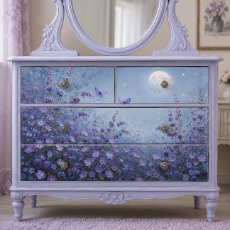 Moonlit Lavender Butterfly Meadow Decoupage Tissue Paper