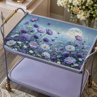 Moonlit Lavender Butterfly Meadow Decoupage Tissue Paper