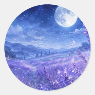 Moonlit Lavender Valley Sticker