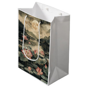 Moonlit Lotus Lake (1) Medium Gift Bag