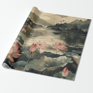 Moonlit Lotus Lake (1) Wrapping Paper