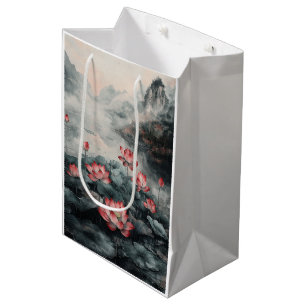 Moonlit Lotus Lake (5) Medium Gift Bag