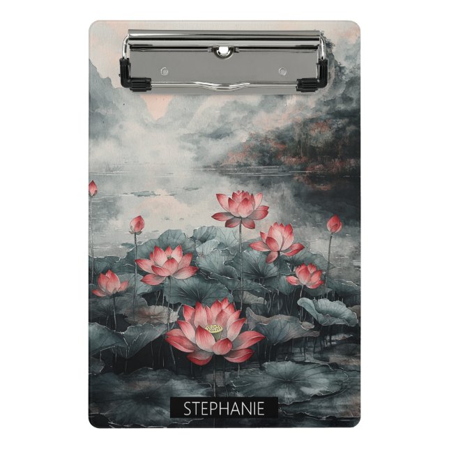 Moonlit Lotus Lake (5) Mini Clipboard (Front)