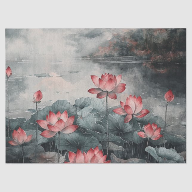 Moonlit Lotus Lake (5) Tissue Paper (Front)