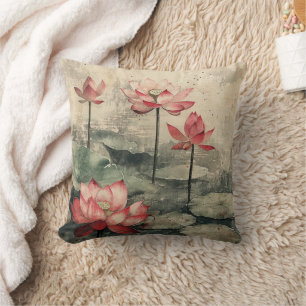Moonlit Lotus Lake (6) Cushion