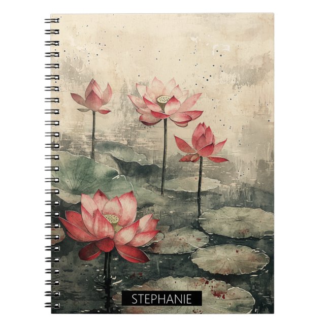 Moonlit Lotus Lake (6) Notebook (Front)