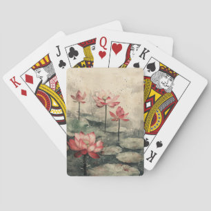 Moonlit Lotus Lake (6) Playing Cards