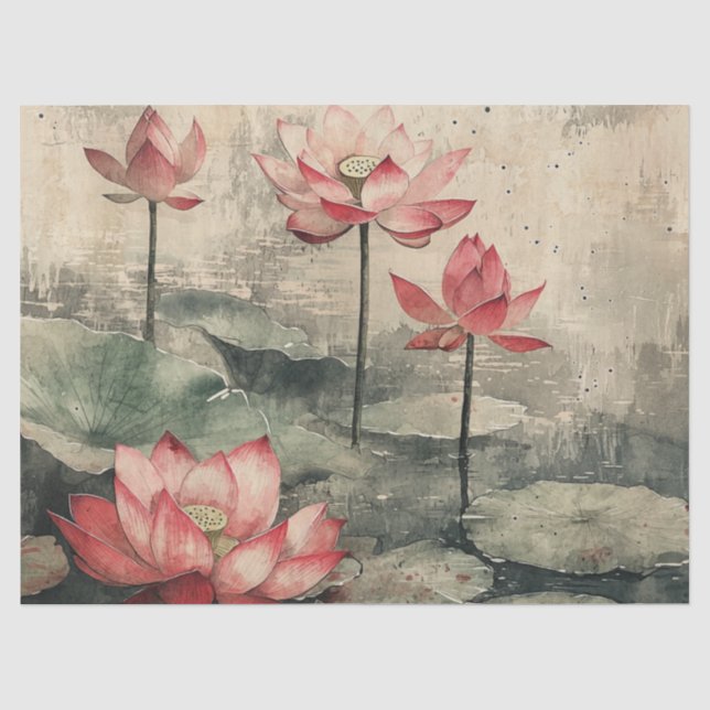 Moonlit Lotus Lake (6) Tissue Paper (Front)