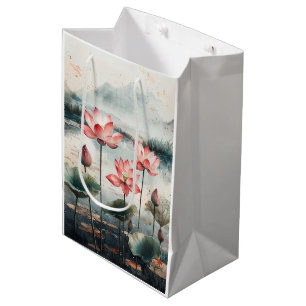 Moonlit Lotus Lake (7) Medium Gift Bag