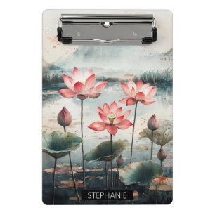 Moonlit Lotus Lake (7) Mini Clipboard