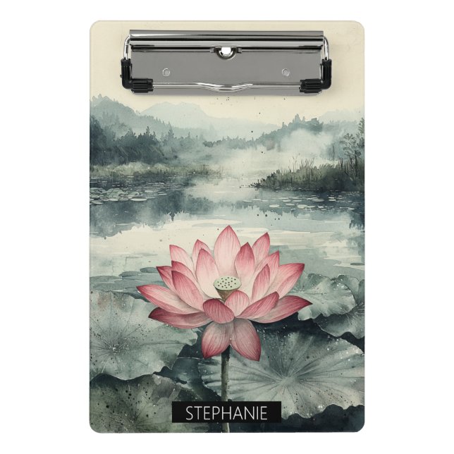 Moonlit Lotus Lake (9) Mini Clipboard (Front)