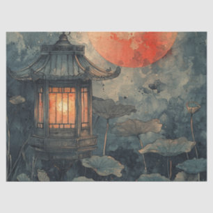 Moonlit Lotus Lantern Watercolor Tissue Paper