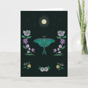 Moonlit Luna Moth Garden 5x7 Greeting Card