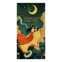 Moonlit Magic Woman Fantasy Art Illustration