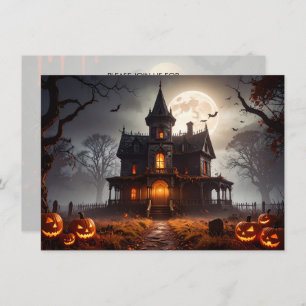 Moonlit Mansion Halloween Party Invitation