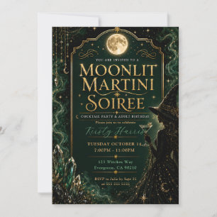 Moonlit Martini Witch Birthday Soirée Invitation