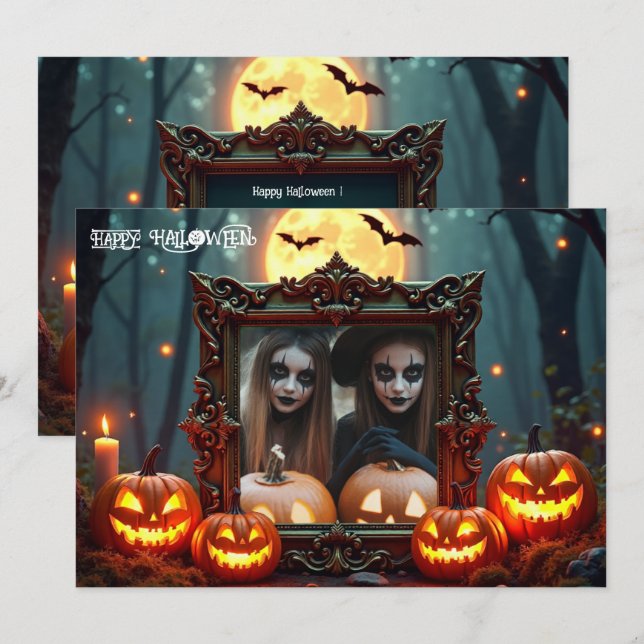 🎃Moonlit Masquerade Custom Photo card (Front/Back)